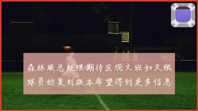 森林狼总经理期待发现文班如天赋球员的复刻版本希望得到更多信息